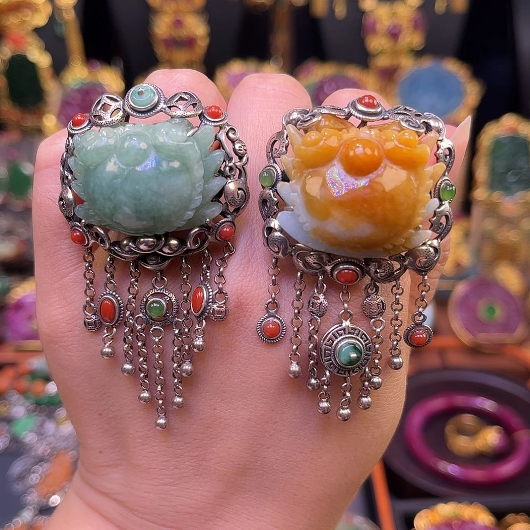 翡翠戒指银S925镶嵌任选一个