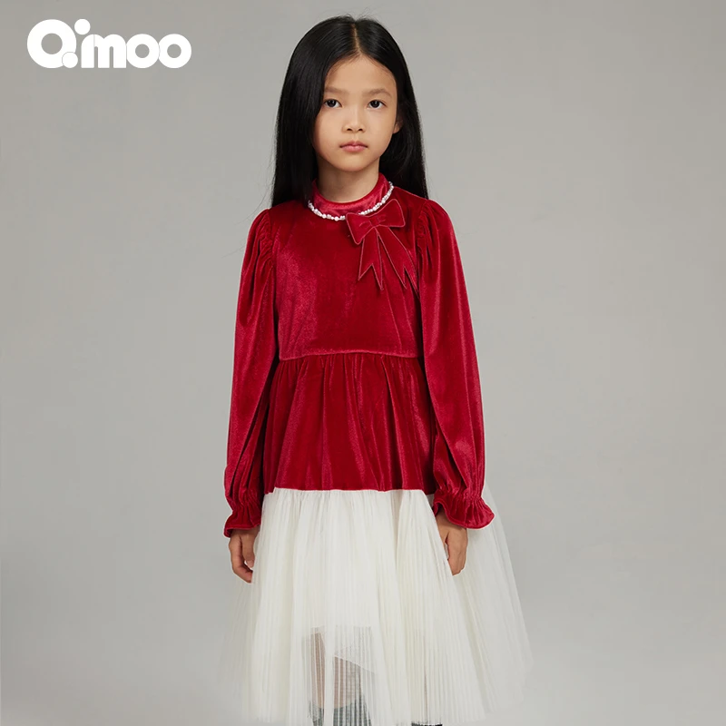 Qimoo/淇木25春季女童长袖洋气公主mini舞会系列连衣裙QSS1LP138A