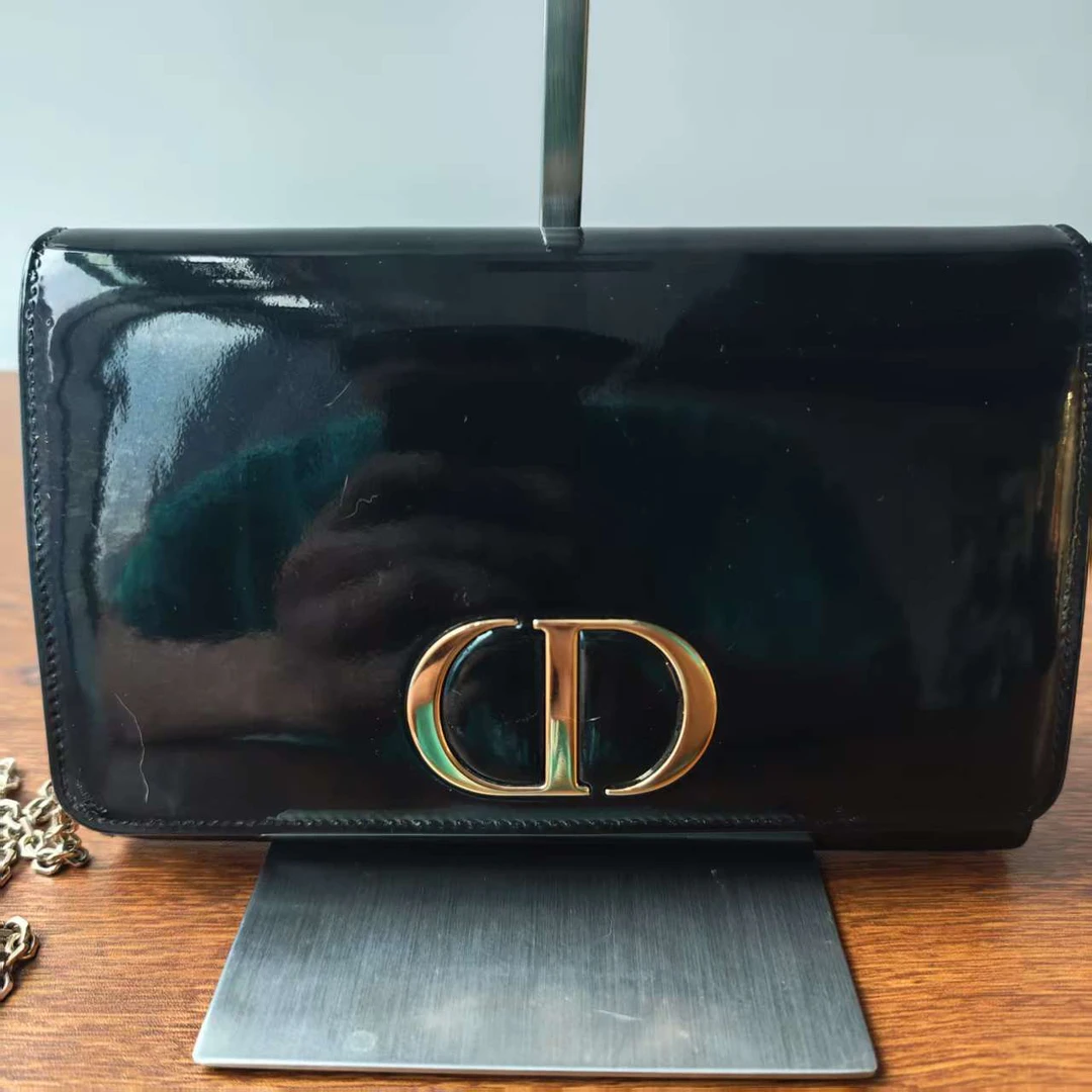 95新 DIOR/迪奥 黑色漆皮手拿包 1403 0439