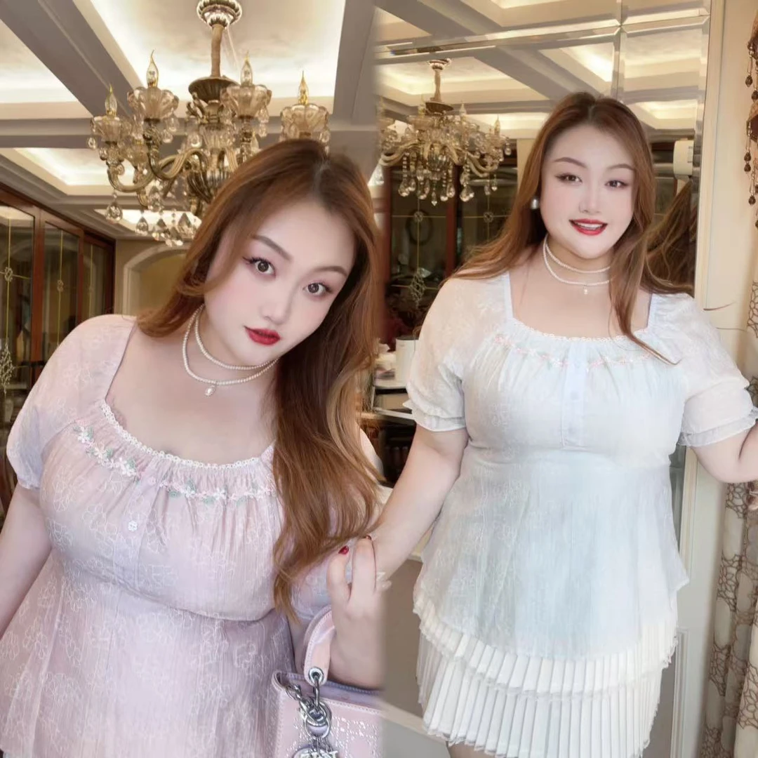 【可爱娃娃】钻石家大码轻奢减龄少女显瘦裙式娃娃衫上衣 DCY2539
