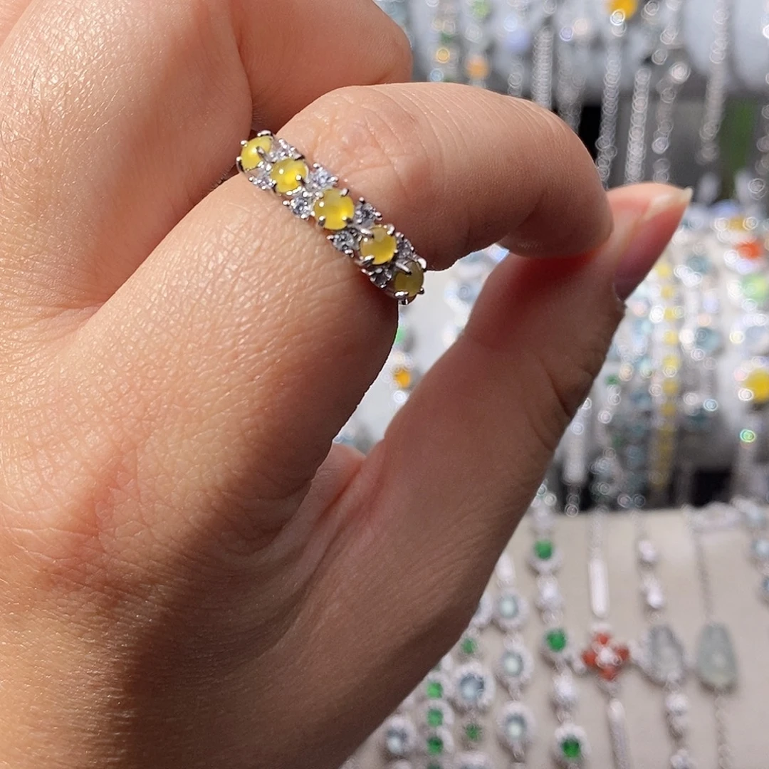 翡翠银S925镶嵌戒指