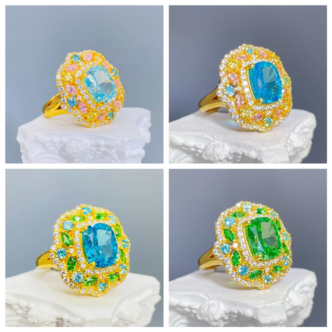 【2.14情人节】秘密花园—足金镶嵌女戒4.01-3.87-3.93克净金重