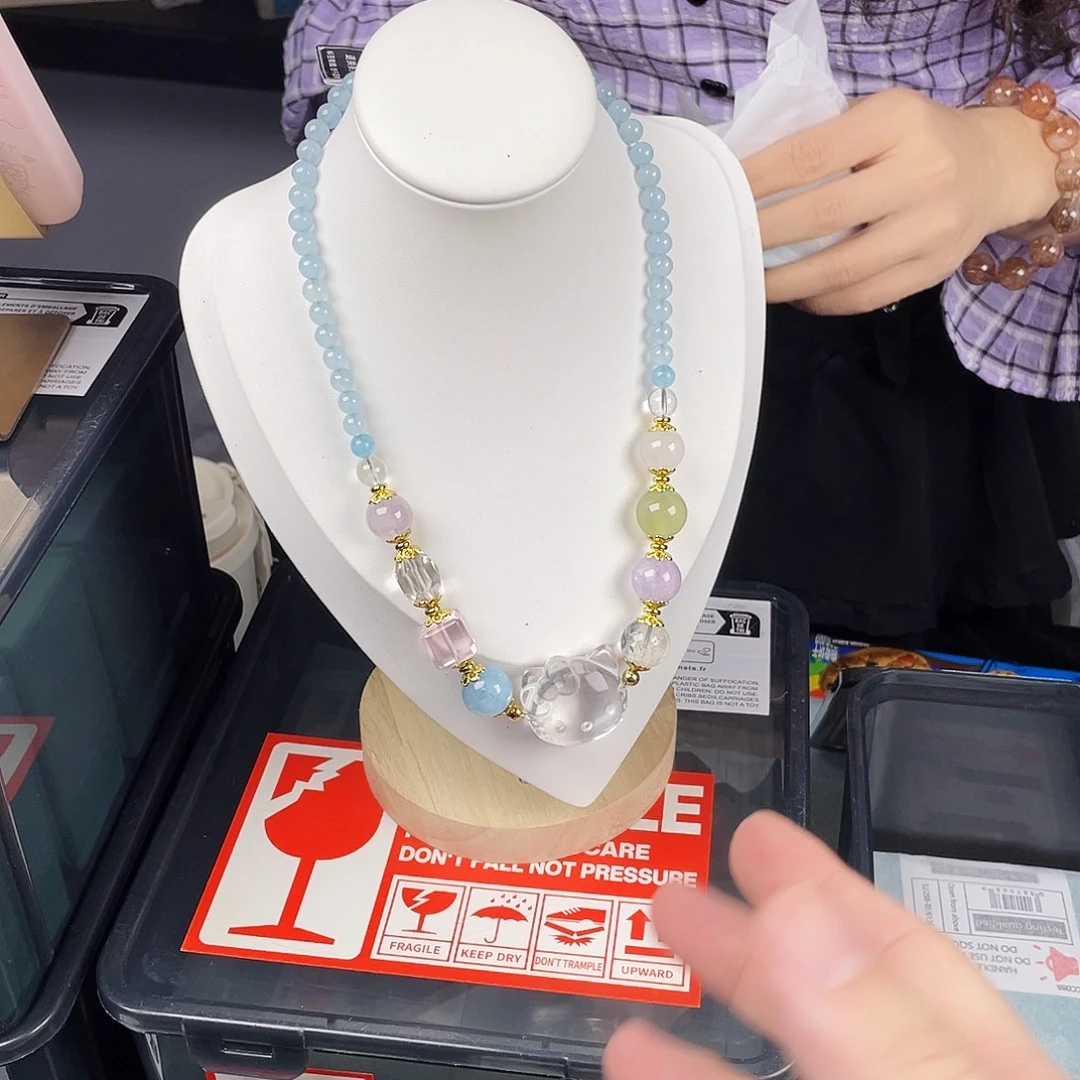 手串水晶银S925镀金镶嵌