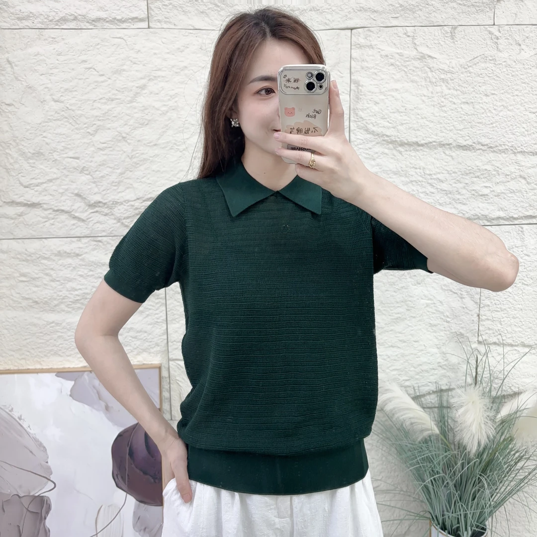 E014短款针织纯色不缩水不起球衫潮流提花轻奢休闲