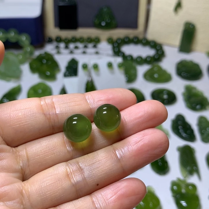 岫玉银S925镶嵌耳环橙****?耳环