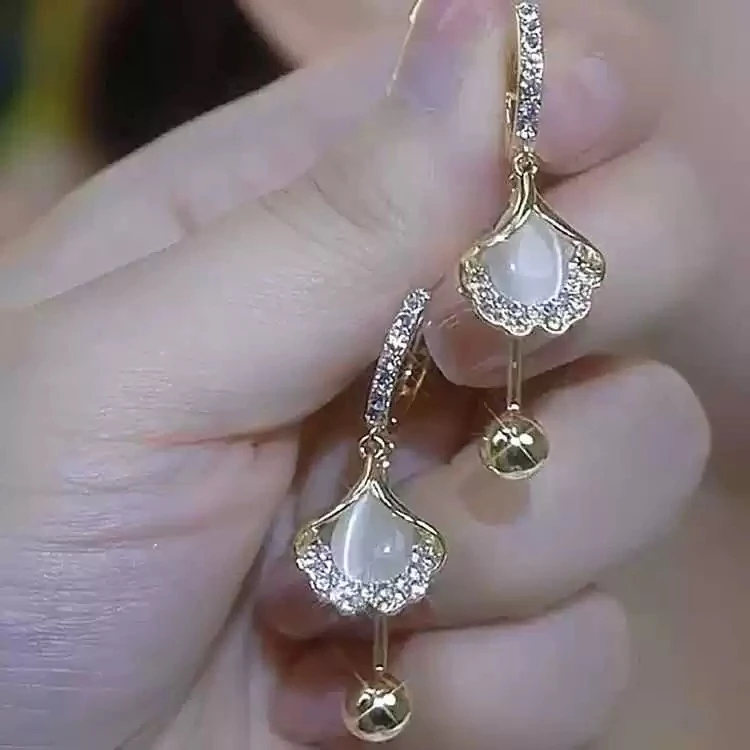 铜合金耳饰 气质轻奢百搭简约优雅精致网红设计师耳环F3148