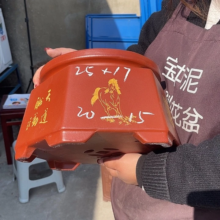 紫砂花盆紫色的小