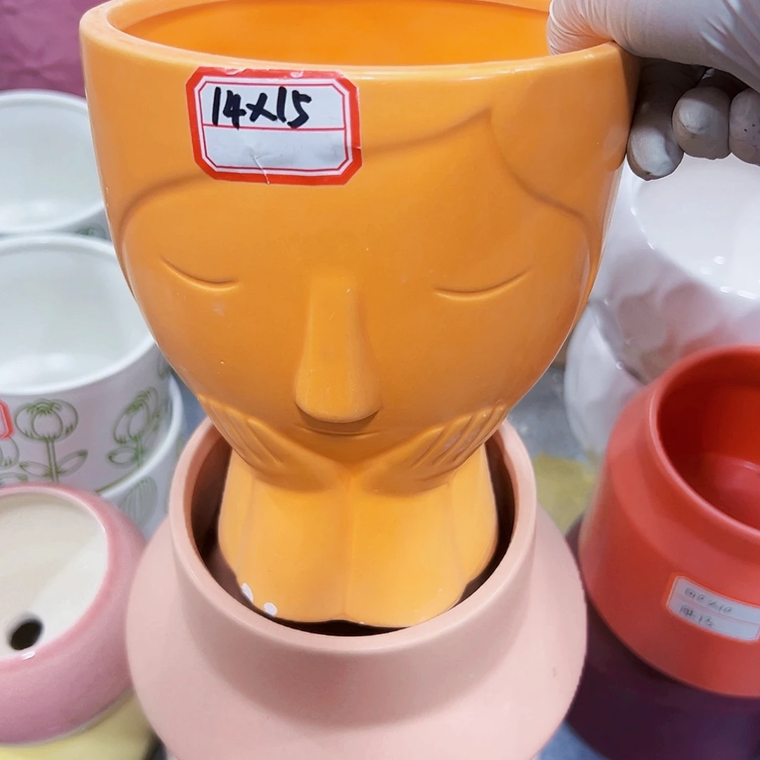 有孔，外贸尾单陶瓷花盆凑单10米包邮