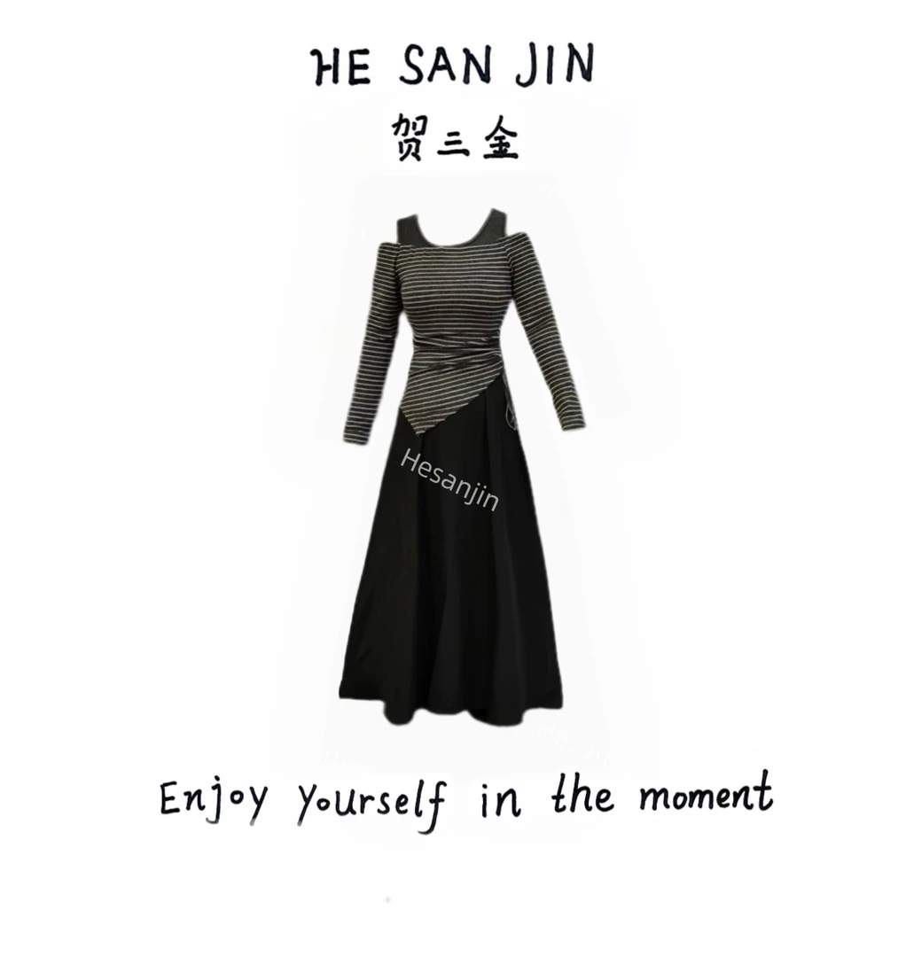 【HESANJIN贺三金】品牌 真两件连衣裙 巧克力绵绵豆 显瘦 时尚