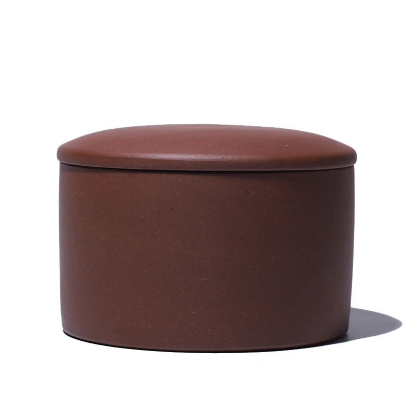 大吉羊 宜兴紫砂醒茶罐 紫泥小茶叶罐