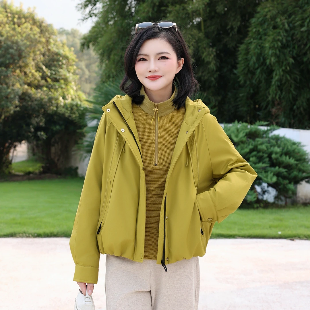 【户外衣鹅绒服】枫竺阿楠anan90白鹅绒连帽抽绳女秋冬通勤保暖外套