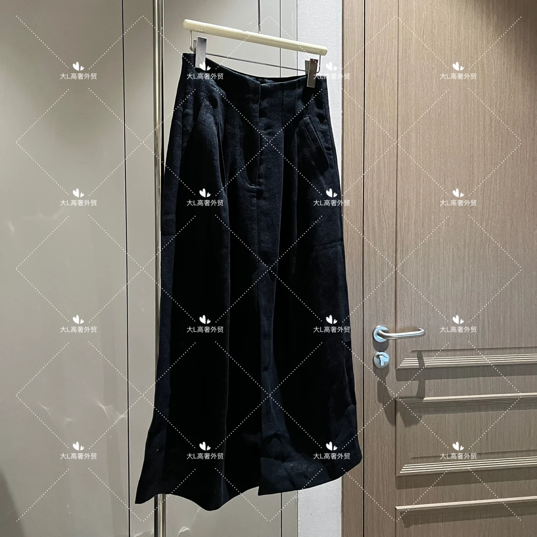 【大L】重磅外贸进口高奢重工设计师百搭极简通勤亚麻半身裙BQ25192