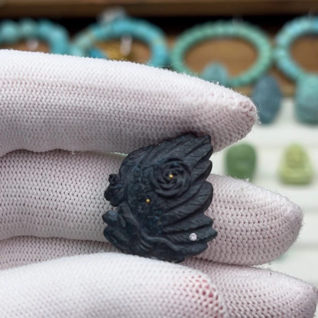 未镶嵌绿松石珠宝奇石蝴蝶仙子