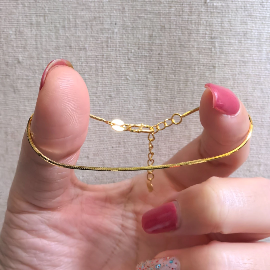 八方蛇骨手链足金999黄金手链@SL024