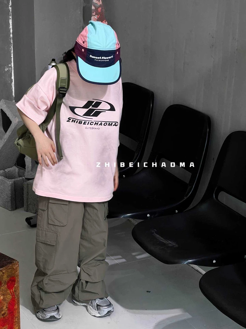 粉色扎染童装半袖