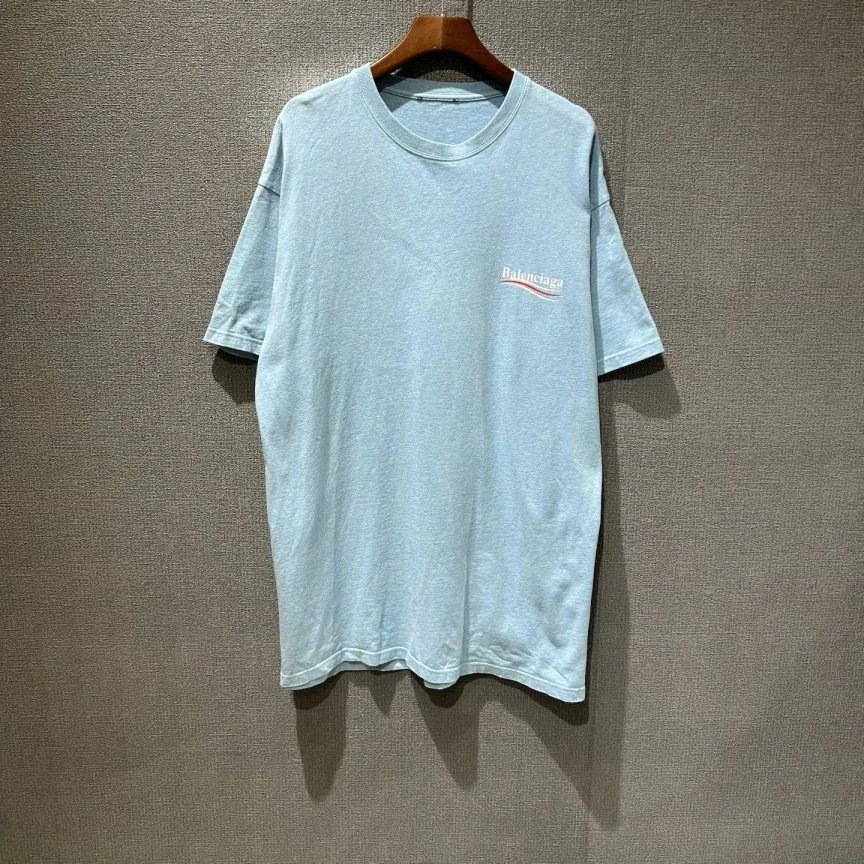 95新 Balenciaga/巴黎世家 （pm）可乐海浪蓝色短袖 s码/3056