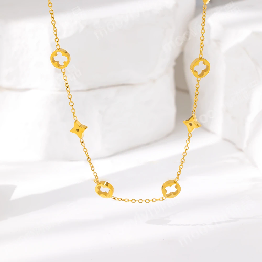 钛钢项链 花影璀璨ins风项链女款锁骨链百搭女素款简约