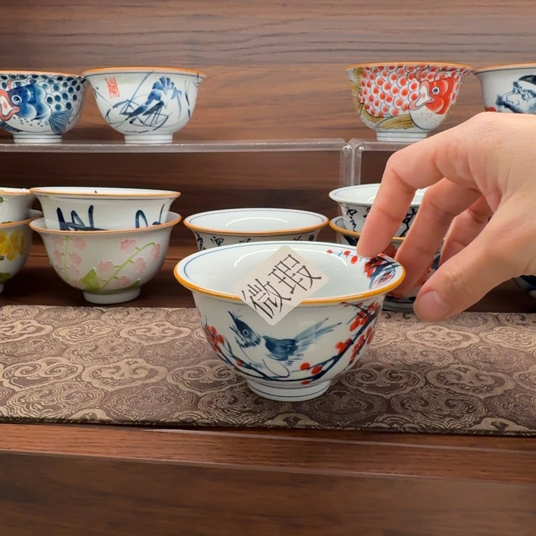 釉下手绘茶具微瑕