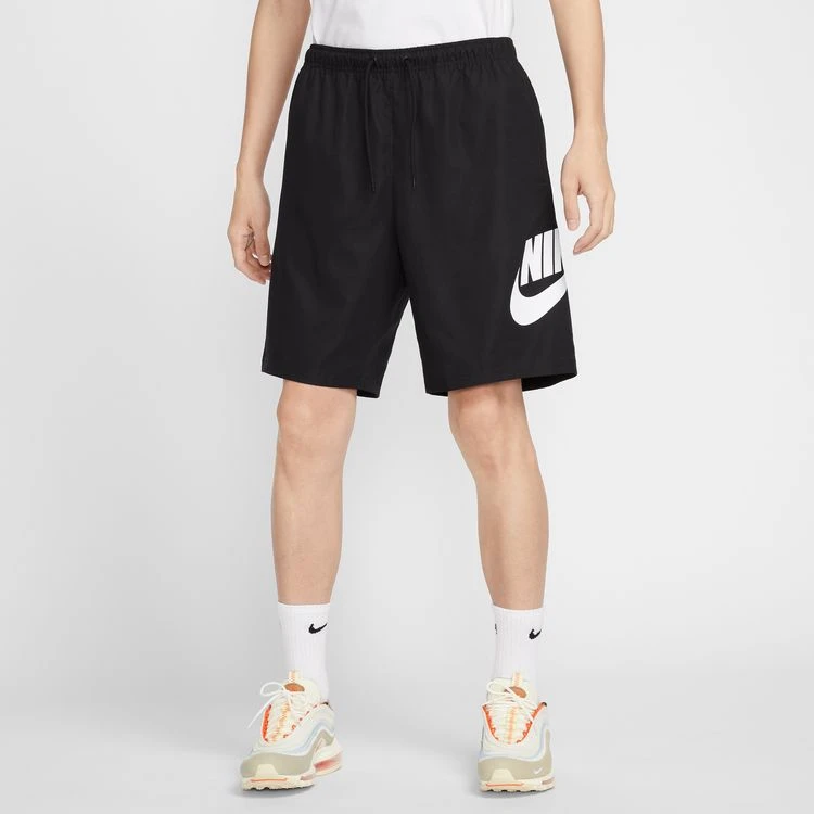 NIKE/耐克Club男子黑色宽松透气百搭大LOGO梭织短裤 FN3304-010