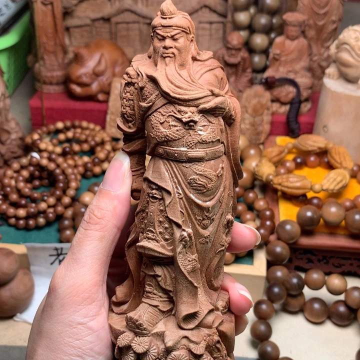 檀香木把件老山檀关二爷