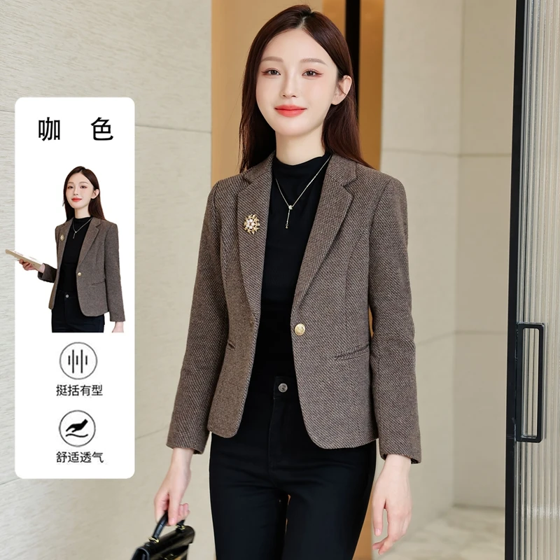 含羊毛毛呢小个子短款小西装外套女秋冬2025年新款气质高级感西服