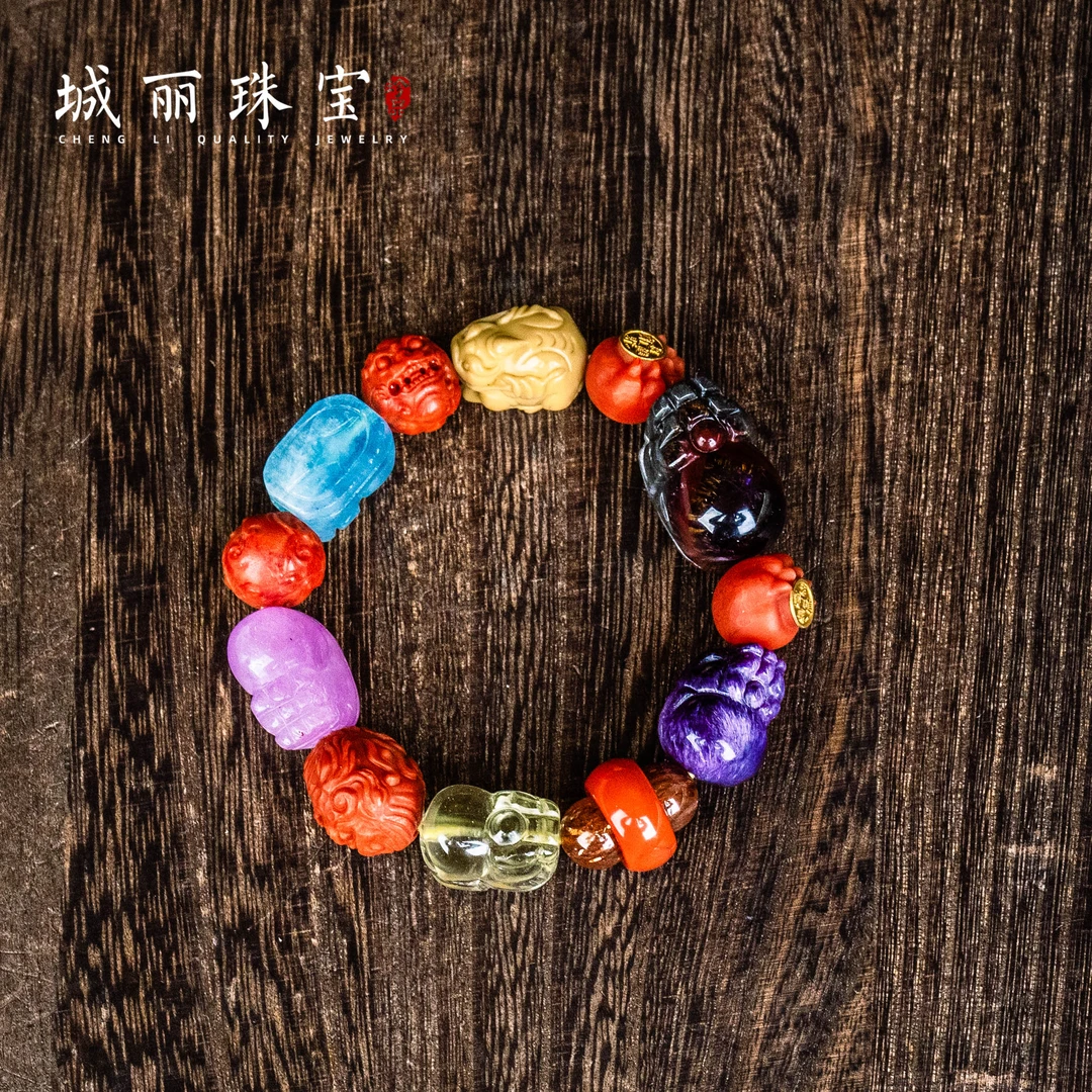 非金属皮质手链 【城丽】七彩貔貅债必清手串/条 ZJH-1596