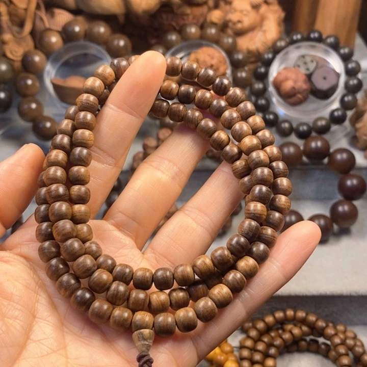 童***童檀香木手串/手链老山檀奶香味虎皮纹6*7