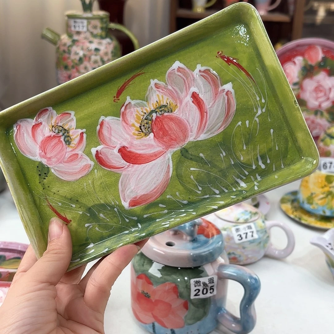 景德镇手绘高温釉下彩陶瓷茶