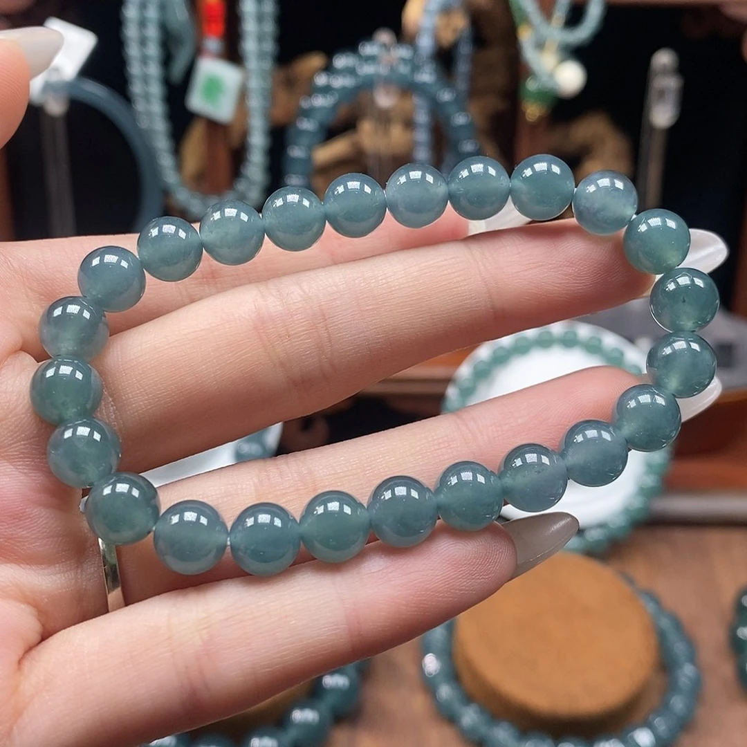 未镶嵌手链翡翠7.9mm圆珠手串
