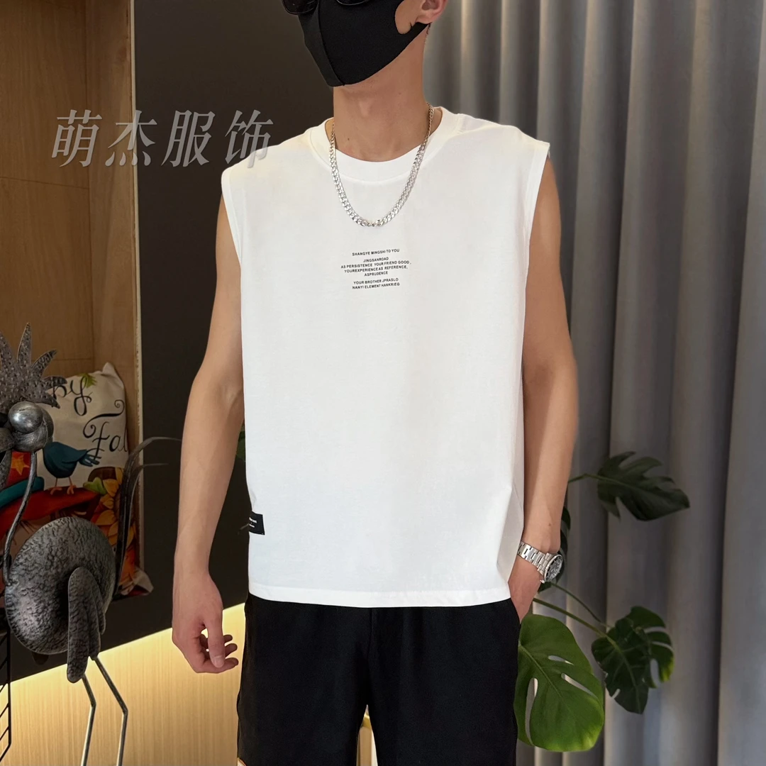 男士速干冰丝背心夏季运动健身inst恤无袖宽松圆领坎肩上衣t