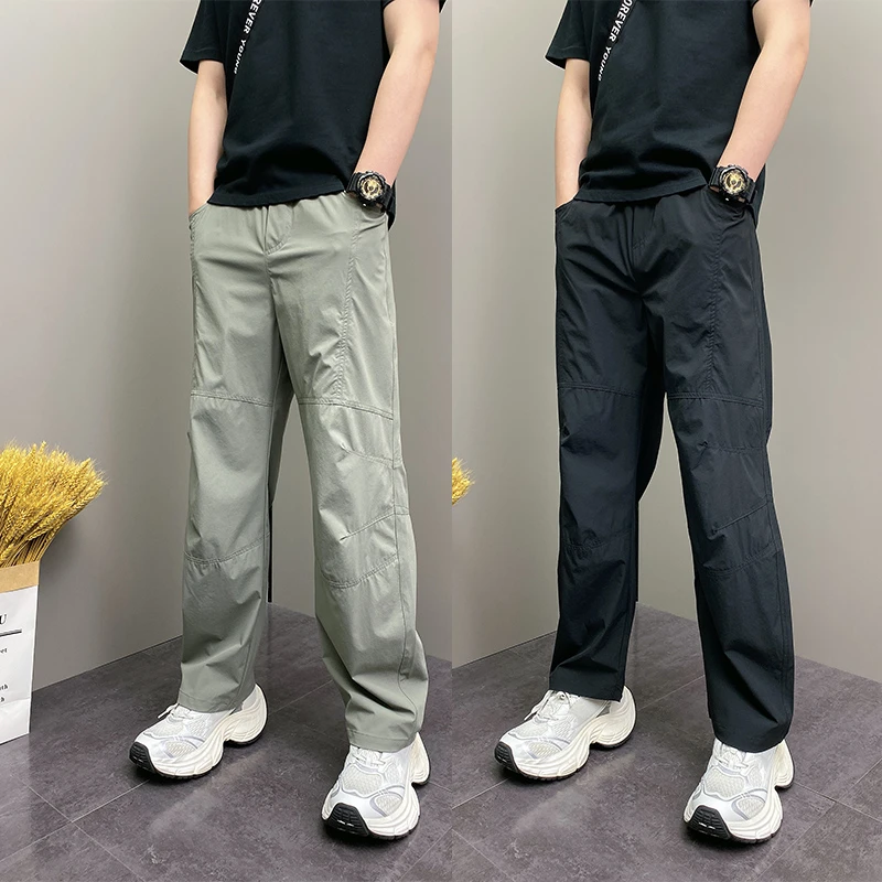 2025年夏季薄款潮流韩版痞帅宽松哈伦裤青年男士户外休闲直筒裤子