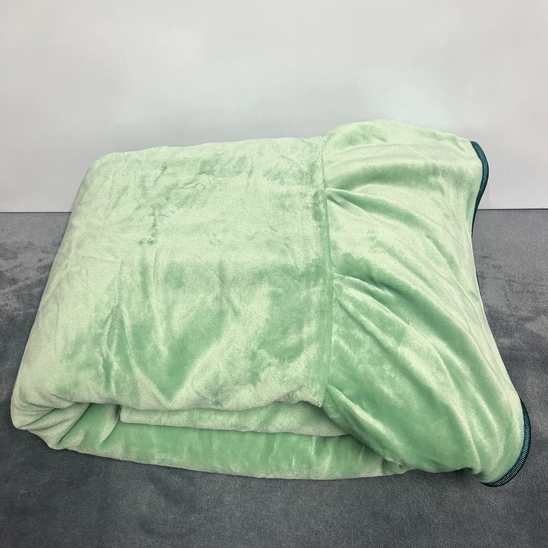 花西子绿色纯色加厚牛奶绒床单245*250cm