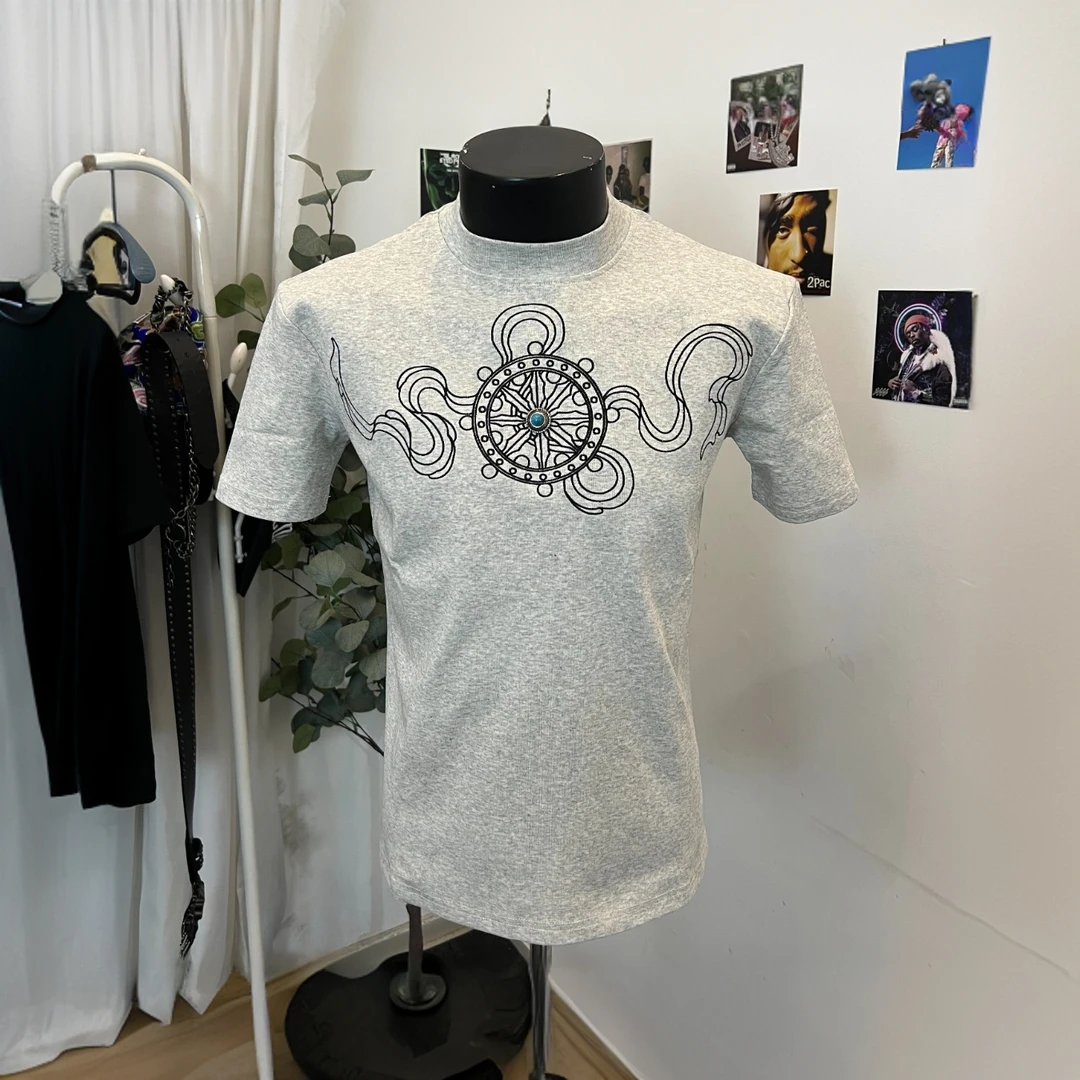 Dunjuewa（ 顿觉瓦 ）藏元素刺绣320克重磅T恤修身时尚