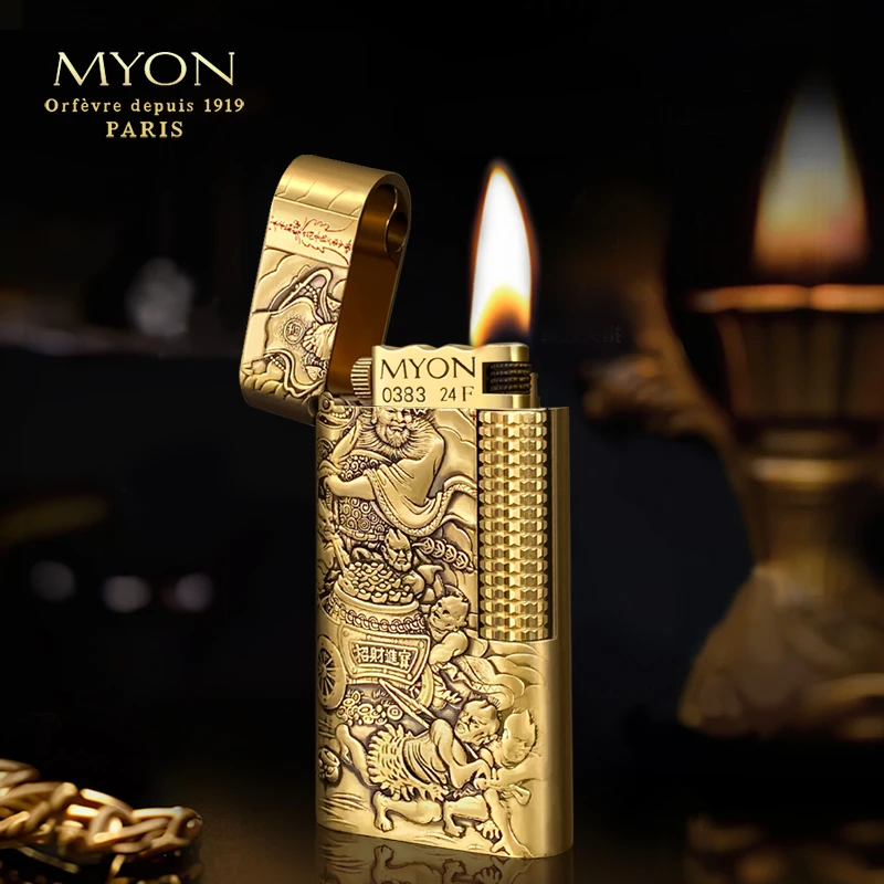 MYON田田爵士待机王五鬼运财原铜款一机一码欧洲勉牌煤油打火机