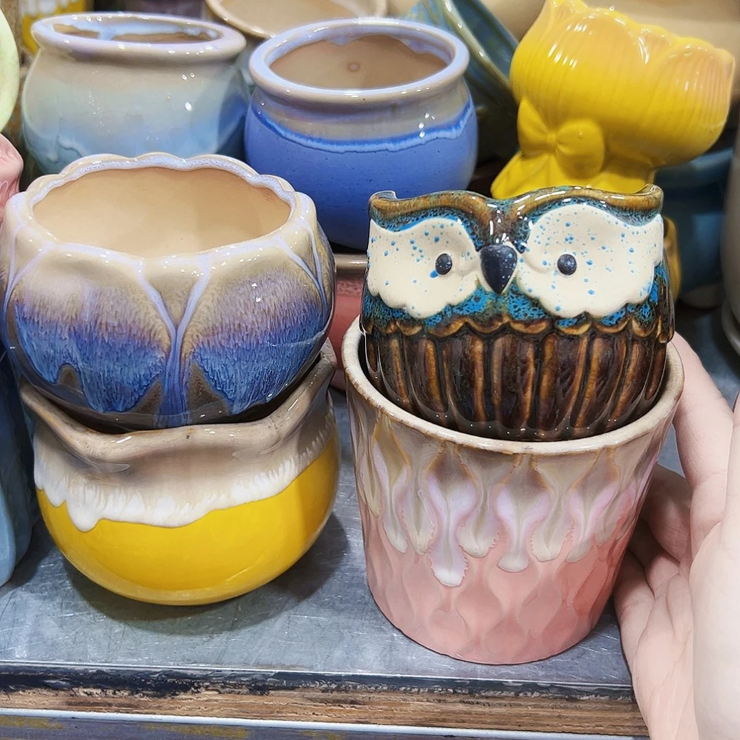 外贸尾单陶瓷花盆凑单10米包邮