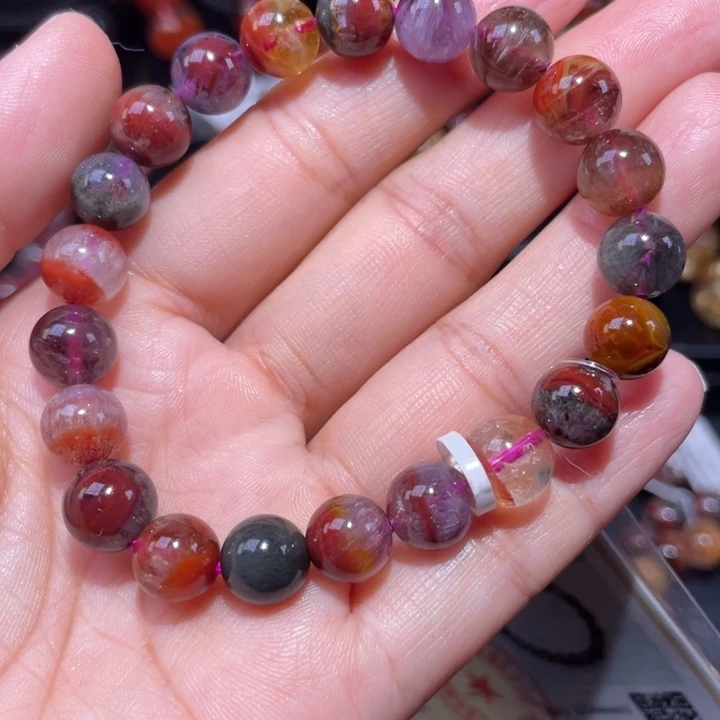 水晶手串未镶嵌极光多宝9