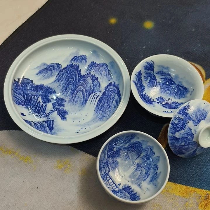用****9全手工山水壶承，2才盖碗，罗汉杯（本人作品）