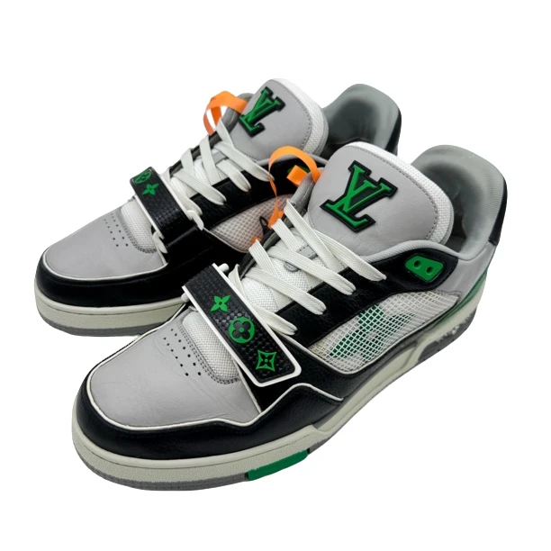 99新 LouisVuitton/路易威登 43码黑绿魔术贴trainer99新vv1105