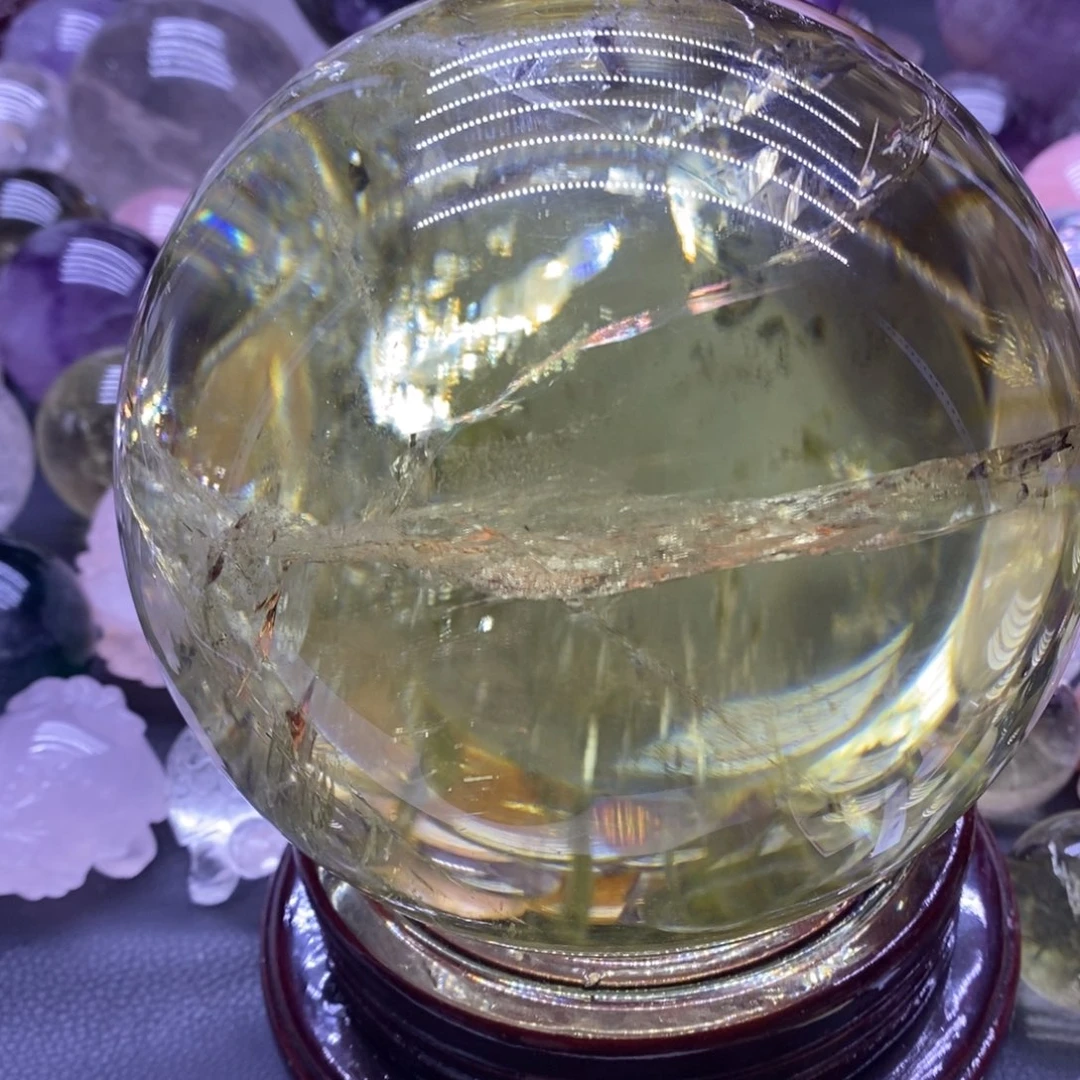 未镶嵌珠宝半成品水晶高透蓝针黄水晶