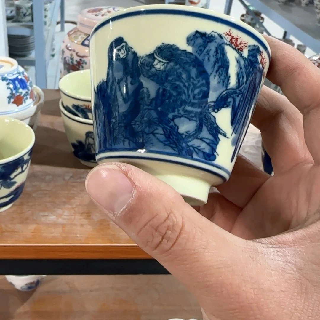瓷片摆件手绘瓷器全部处理