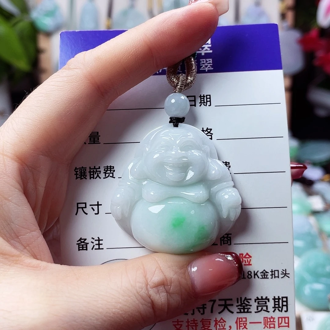 翡翠未镶嵌颈饰佛公33
