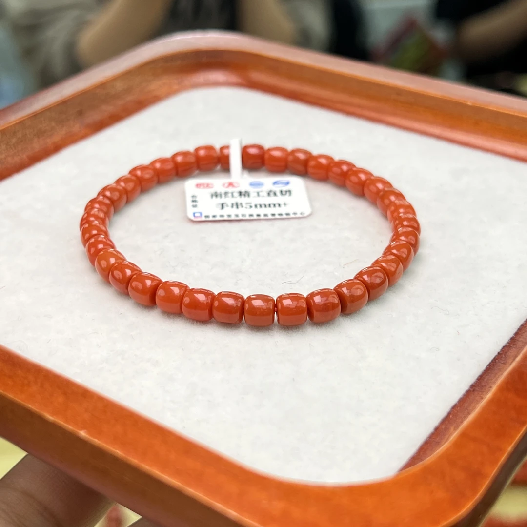 诚信经营支持年退换南红精工直切手串5mm+多样性发一