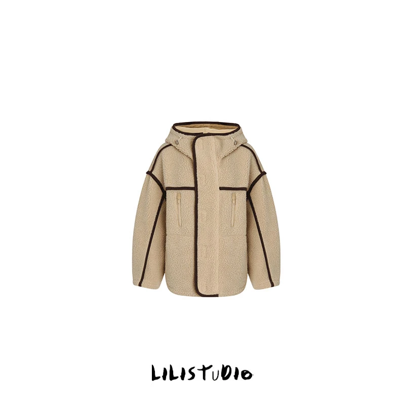 「漫游绒毛」不理理冬季新款女装休闲线条外套