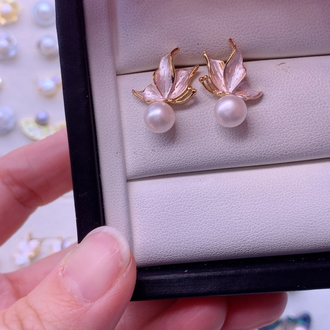 淡水珍珠耳饰合金