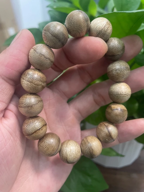 沉香（正品）正区黑1.4mm达拉干圆珠单圈虎斑纹陈年老料多样性发一