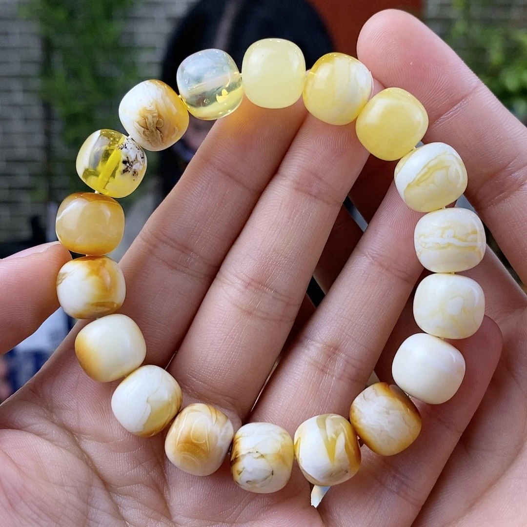 蜜蜡珠宝奇石未镶嵌蜜蜡手串12mm