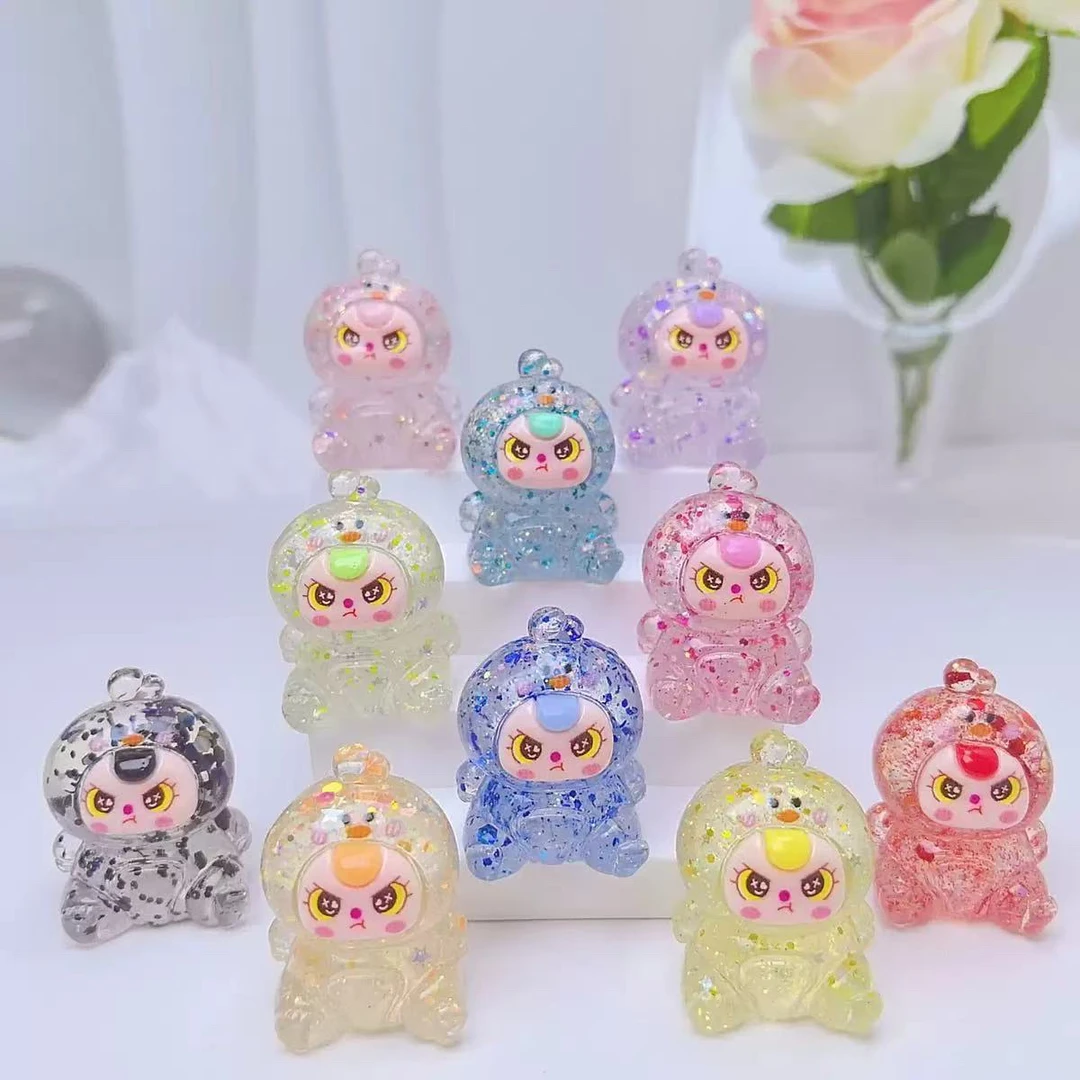 【直播拆】夜光亮片愤怒小鸡diy摆件汽车装饰