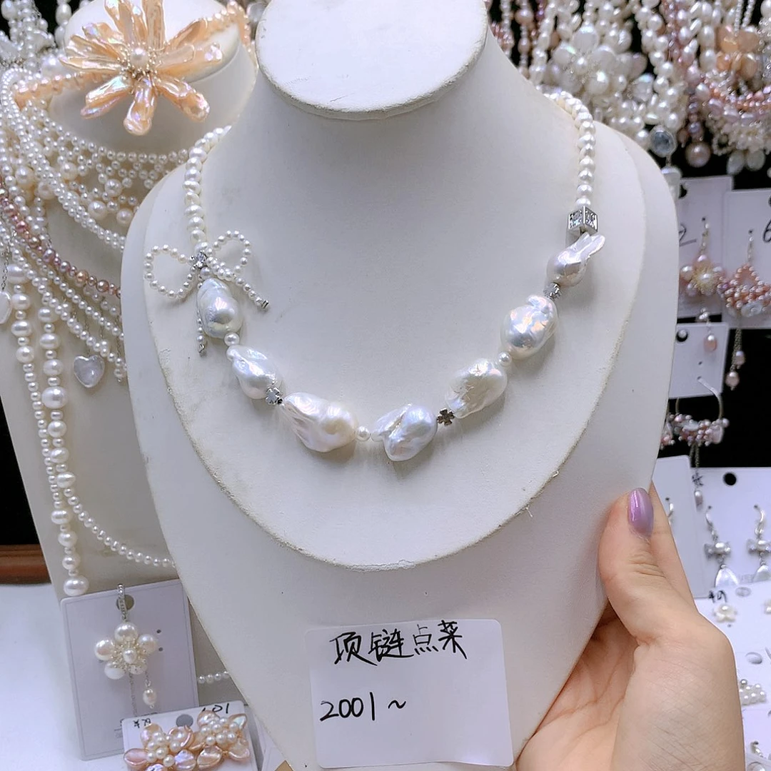 银S925镶嵌耳饰淡水珍珠