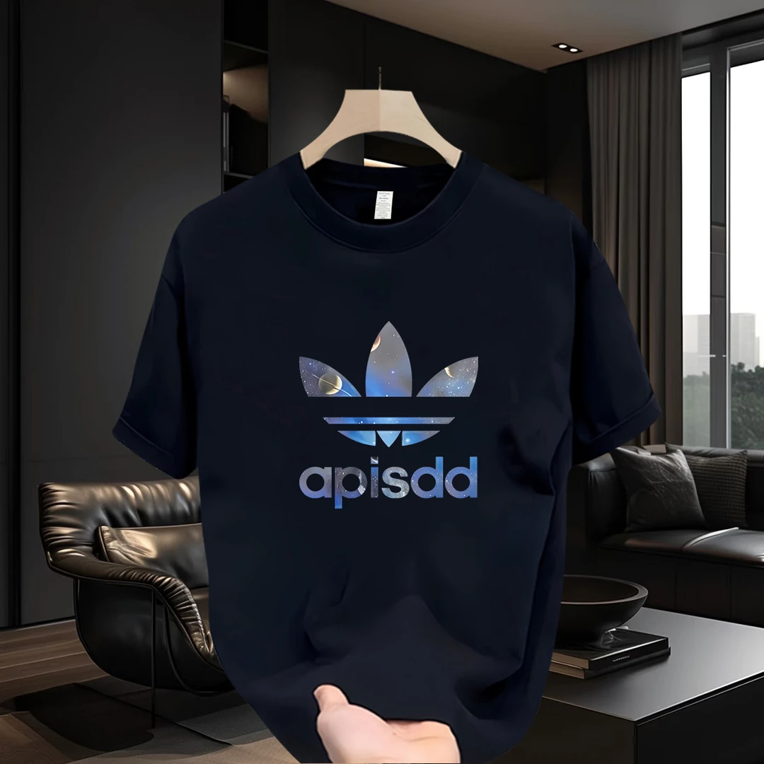 2025夏季男t恤短袖纯棉休闲半袖印花时尚宽松气场强大高级感男装