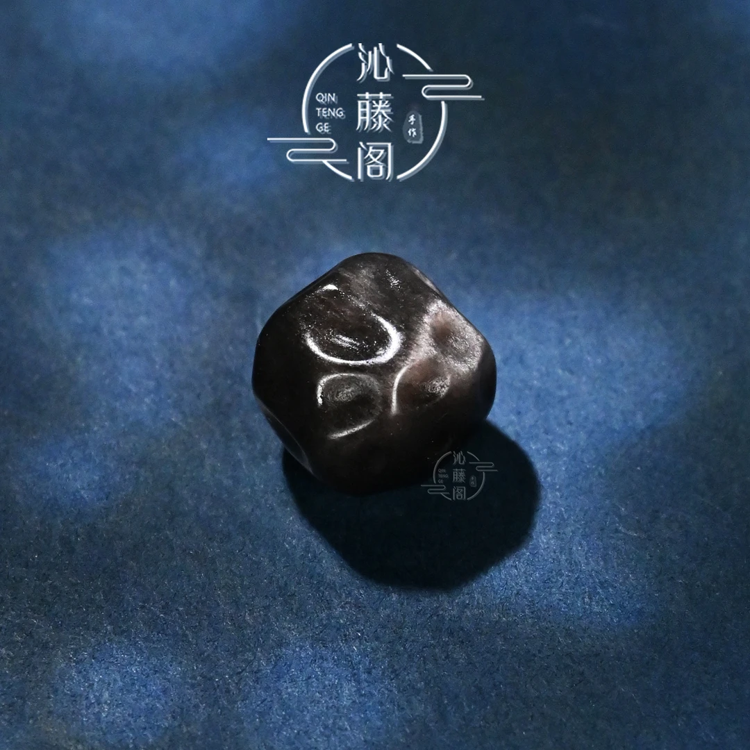 8/10/12MM银曜石深坑无相老型散珠文玩手串DIY配饰配珠腰珠单珠子